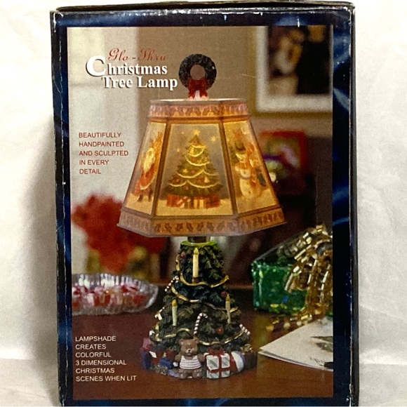 Christmas Tree Lamp with Handcrafted Shade - Picture 1 of 3
